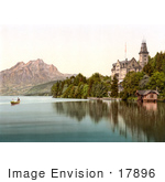 #17896 Picture Of People In A Boat Near Hertenstein Schloss Lake Lucerne Switzerland