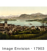 #17903 Picture Of The Lucerne Village On The Lakefront Switzerland