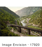 #17920 Picture Of St Gotthard Railway Through The Village Of Giornico In Switzerland