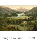 #17969 Picture Of Lake Champfer And Lake Silvaplana Grisons Switzerland