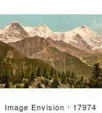 #17974 Picture Of Schynige Platte With Mountains Eiger Monch And Jungfrau Bernese Oberland Switzerland