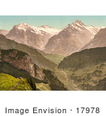 #17978 Picture Of Wetterhorn And Schreckhorn Mountains As Seen From Schynige Platte Bernese Oberland Switzerland