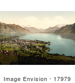 #17979 Picture Of The Village Of Vevey Switzerland On Geneva Lake