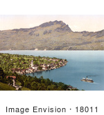 #18011 Picture Of A Steamboat Near A Village On Lake Lucerne Beckenreid Switzerland