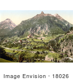 #18026 Picture Of The Saint Gotthard Railwayand The Church In Wassen Switzerland