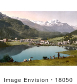 #18050 Picture Of The Resort Village Of St Moritz And The Baths Grisons Switzerland