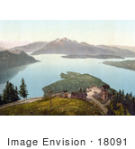 #18091 Picture Of A Viewpoint At The Lake Of The Four Cantons/Lake Lucerne Switzerland
