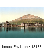 #18138 Photo Of The Railway Station And Pilatus Moutain Lucerne Switzerland