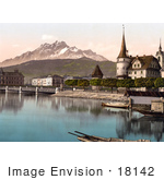#18142 Photo Of The Bridge And Tower At Schwanenplatz Lucerne Switzerland
