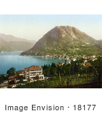 #18177 Photo Of Mont San Salvatore And Paradiso On Lugano Lake In Tessin Switzerland