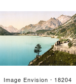 #18204 Photo Of The Village Of Maloja On Lake Sils Upper Engadine Grisons Switzerland