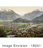 #18241 Photo Of The Aare River In The Village Of Unterseen Interlaken Berne Bernese Oberland Switzerland