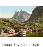 #18251 Photo Of The Village Of Grindelwald And Wetterhorn Interlaken Berne Bernese Oberland Switzerland
