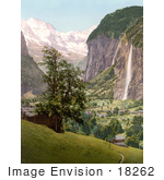#18262 Photo Of Lauterbrunnen And Staubbach Falls Interlaken Berne Bernese Oberland Switzerland