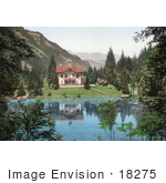 #18275 Photo Of A Building On The Shore Of The Blausee Lake Kander Valley Kandersteg Bernese Oberland Switzerland