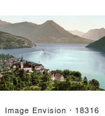 #18316 Photo Of A Steamboat On Lake Lucerne Near Vitznau In Switzerland
