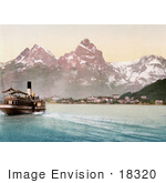 #18320 Photo Of A Steam Boat Near Brunnen On Lake Lucerne Switzerland