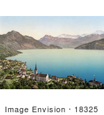 #18325 Photo Of The Village Of Weggis On Lucerne Lake Switzerland
