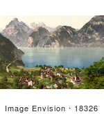 #18326 Photo Of The Village Of Sisikon On Lake Lucerne Switzerland