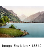 #18342 Photo Of Fluelen On The Shore Of Lake Lucerne Uri Switzerland