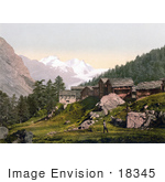 #18345 Photo Of Chalet Buildings Staffel Alp And Rimpfischhorn Valais Switzerland