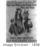 #1836 Uncle Sam With Boy And Girl