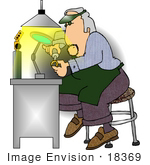 #18369 Jeweller Man Making A Ring Clipart