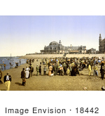 #18442 Photo Of People On The Beach By The Kursaal Ostend Belgium