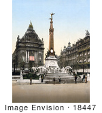 #18447 Photo Of Brouckere Place And Anspach Monument Brussels Belgium