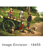 #18455 Photo Of Female Milk Vendors With A Dog Drawn Cart Brussels Belgium