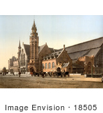 #18505 Photo Of Horse Drawn Carriages At The Station Bruges Belgium