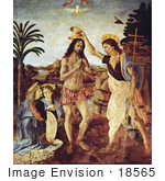 #18565 Photo Of The Baptism Of Jesus Christ By Andrea Del Verrocchio