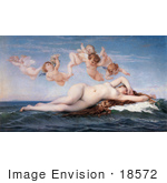 #18572 Photo Of A Nude Woman Floating On Ocean Waves Cherubs Above Her The Birth Of Venus By Alexandre Cabanel
