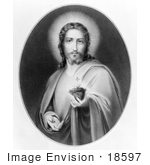 #18597 Photo Of Jesus Christ Holding His Heart In His Hand