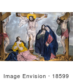 #18599 Photo Of Jesus Christ And Two Other Men On Crosses Mary And Others In Mourning