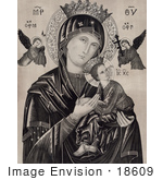 #18609 Photo Of Virgin Mary Holding Jesus And Archangels Michael And Gabriel