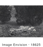 #18625 Photo Of A Young Woman Lying On A Leopard Skin Outdoors Wearing A Sheer Cloth