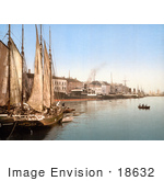 #18632 Photo Of Sail Ships In The Harbor Hafenstrasse Copenhagen Denmark