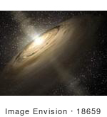 #18659 Stock Photo Of A Dusty Disk Circling A Star In Outer Space