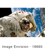 #18660 Stock Photo Of Astronaut Piers John Sellers During A Space Walk On An Sts-121 Mission