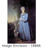 #18666 Photo Of Queen Catherine The Great With Her Whippet Dog In The Garden Of Tsarskoye Selo