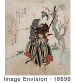 #18696 Photo Of A Japanese Man Practicing Archery Holding A Bow And Arrow