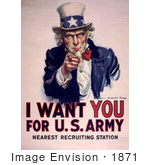 #1871 Uncle Sam - I Want You For Us Army