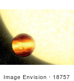#18757 Photo Of A Gas Giant Planet In Orbit By Its Parent Star