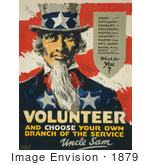#1879 Uncle Sam Volunteer And Choose Your Own Branch Of The Service
