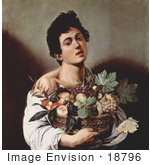 #18796 Photo Of A Young Man Holding A Basket Of Fruit