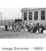 #18803 Photo Of Children Playing Tug Of War At Recess On A Playground