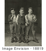 #18819 Photo Of Three Little Boys Standing Side By Side