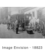 #18823 Photo Of Horse Drawn Hearses Parked At A Funeral Parlor In Nyc