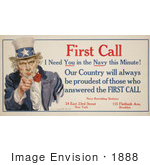 #1888 First Call I Need You In The Navy This Minute! Uncle Sam